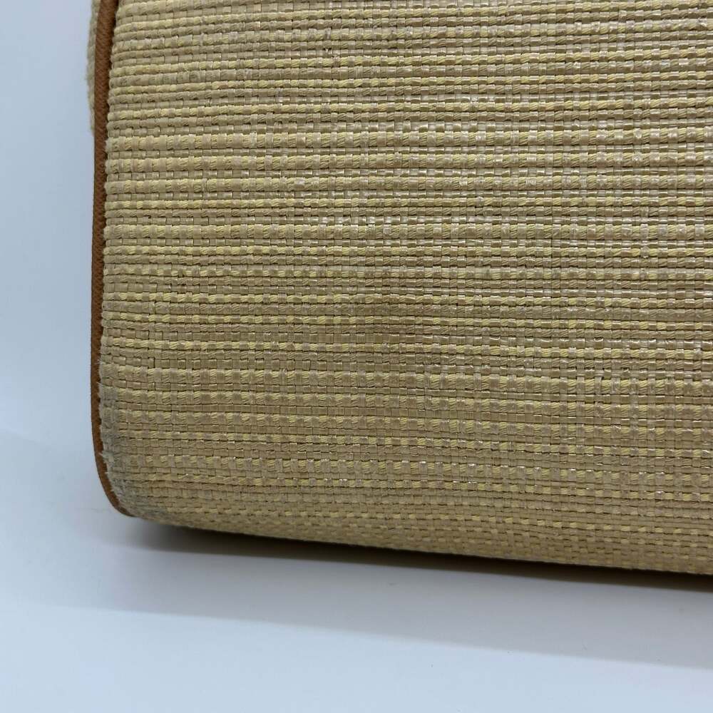 Michael Kors Vivian Tan Leather & Rattan Crossbody Purse - Picture 8 of 15